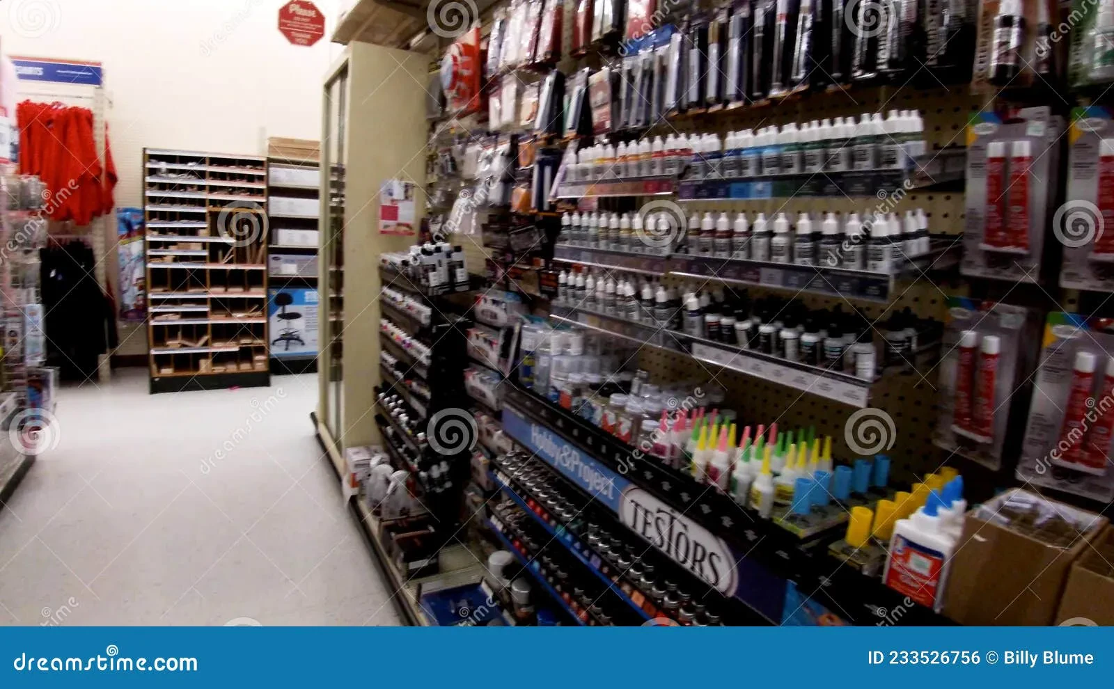 Hobby shop interior with model cars