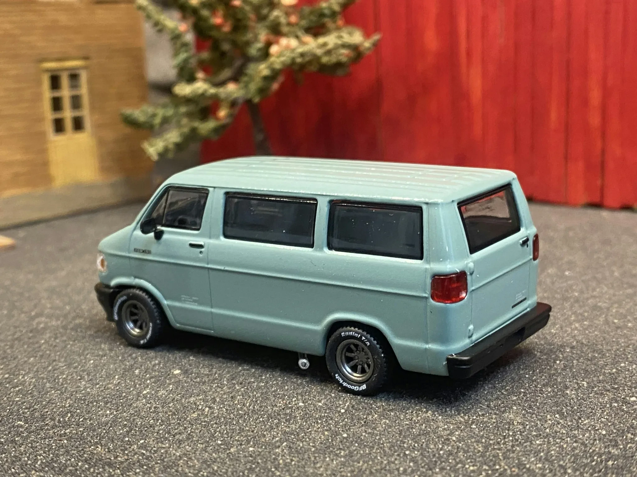 Close-up of diecast van detail