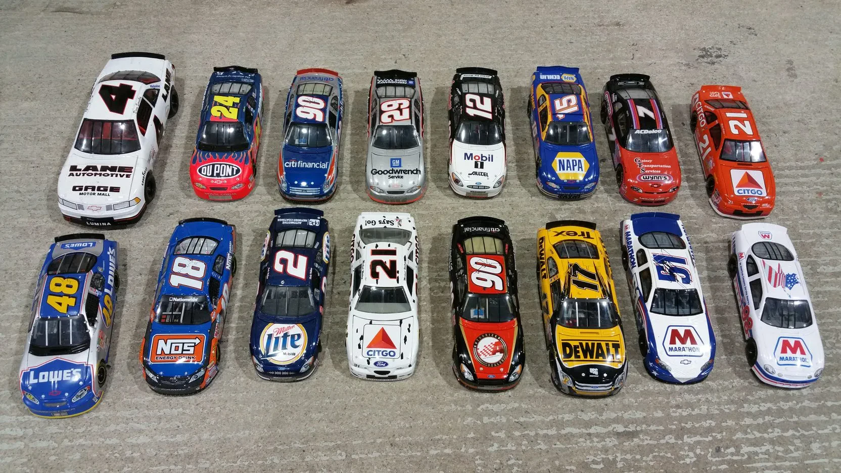 Collection of NASCAR diecast cars