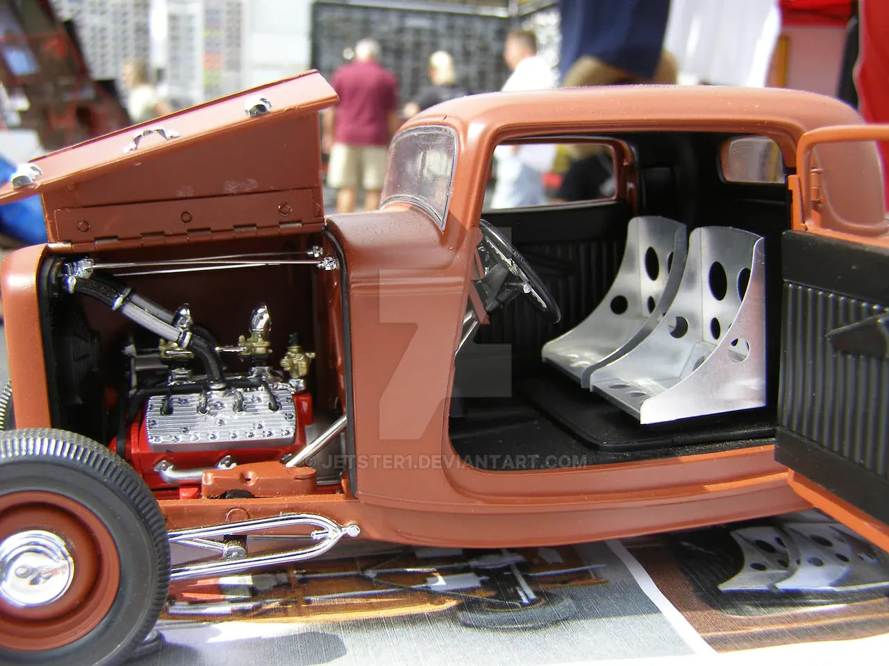 Close-up of detailed diecast car