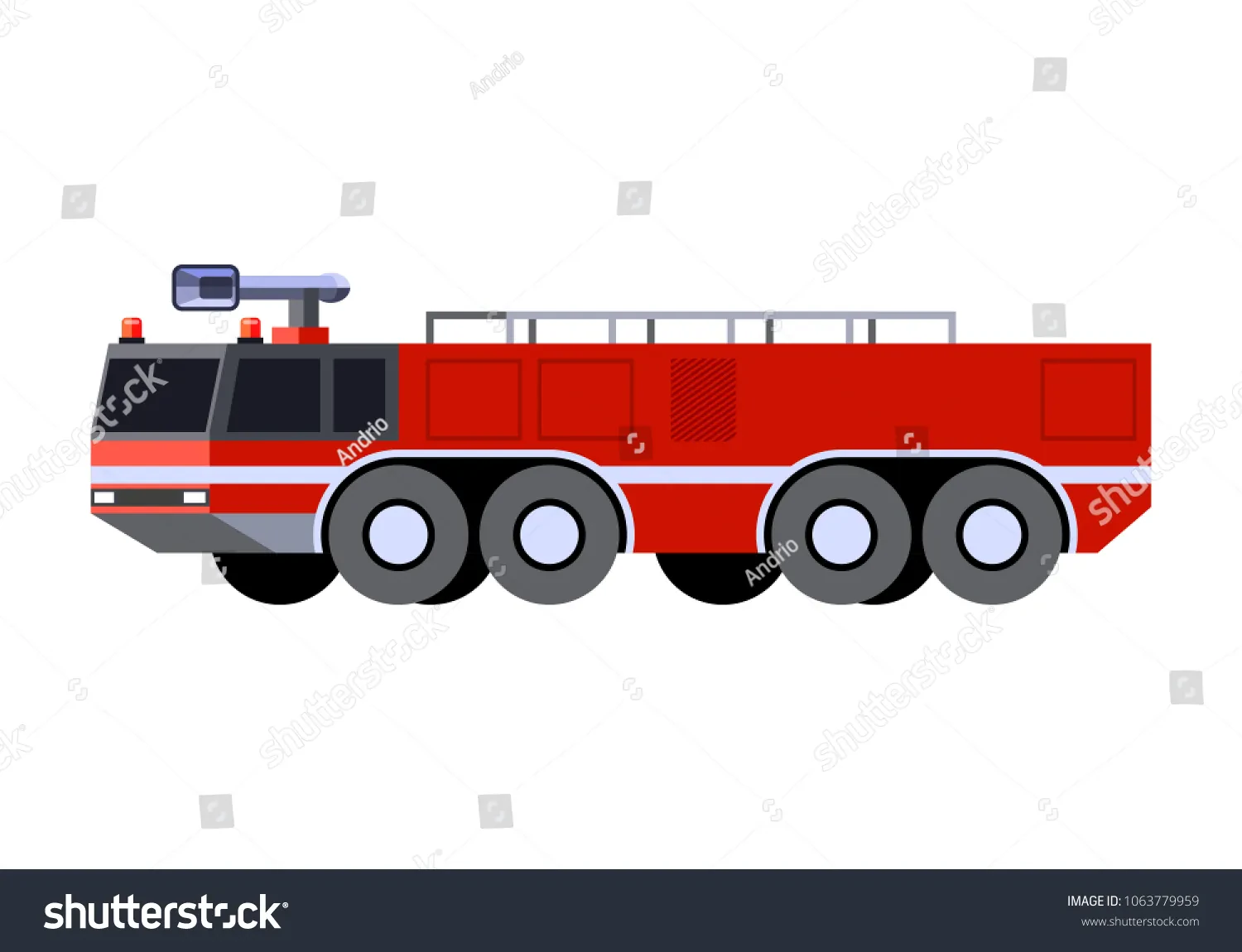 Close-up of diecast airport fire engine details