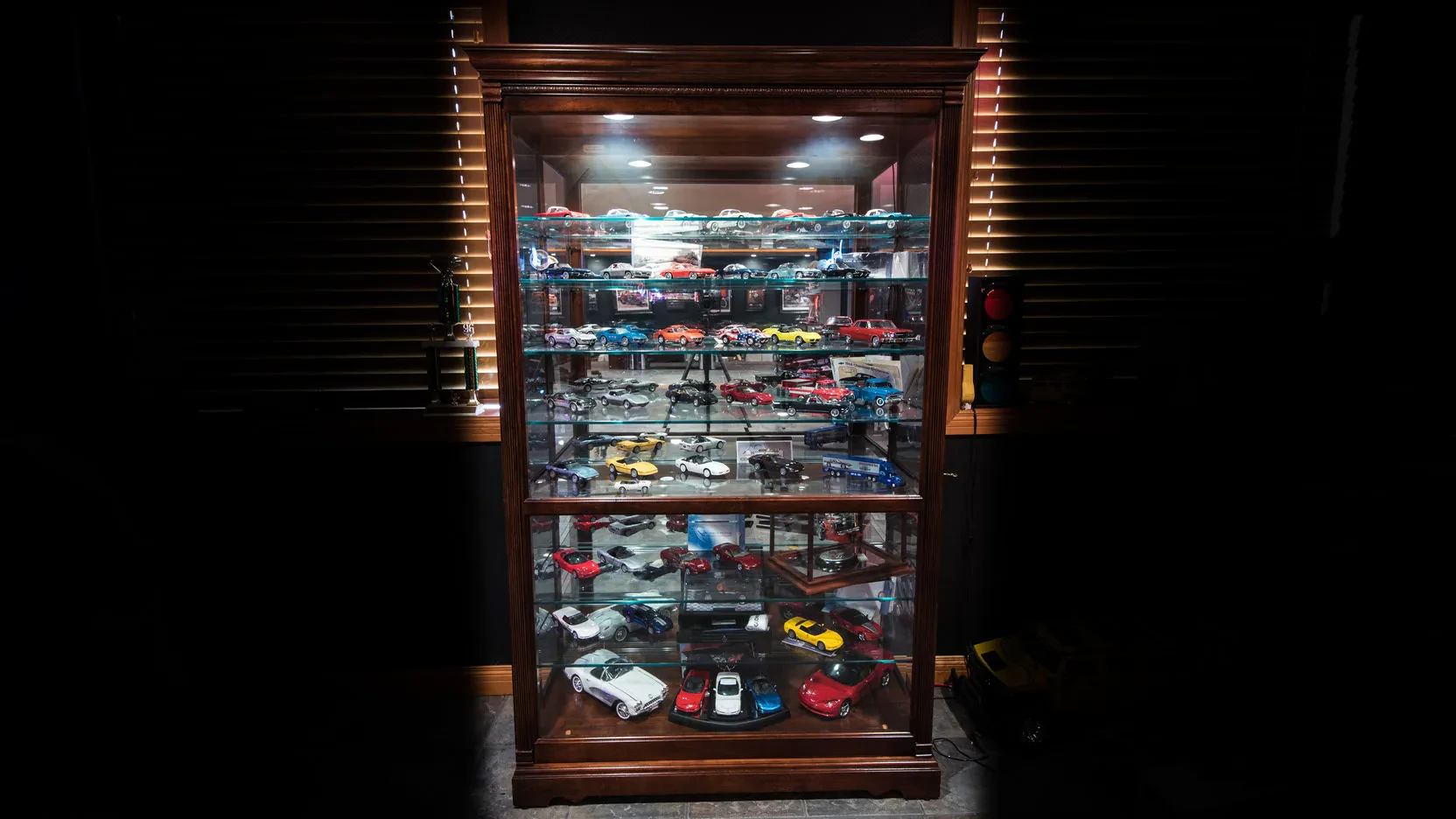 Display Case with Diecast Cars
