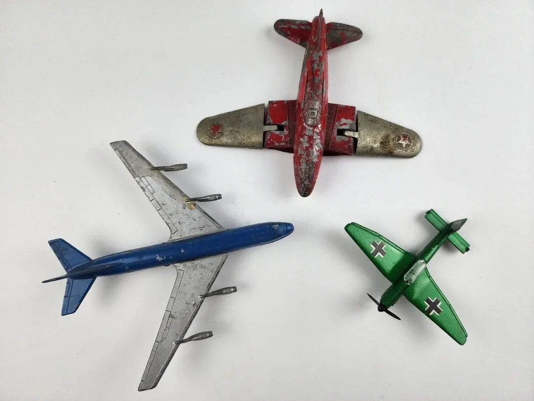 A collection of diecast airplanes