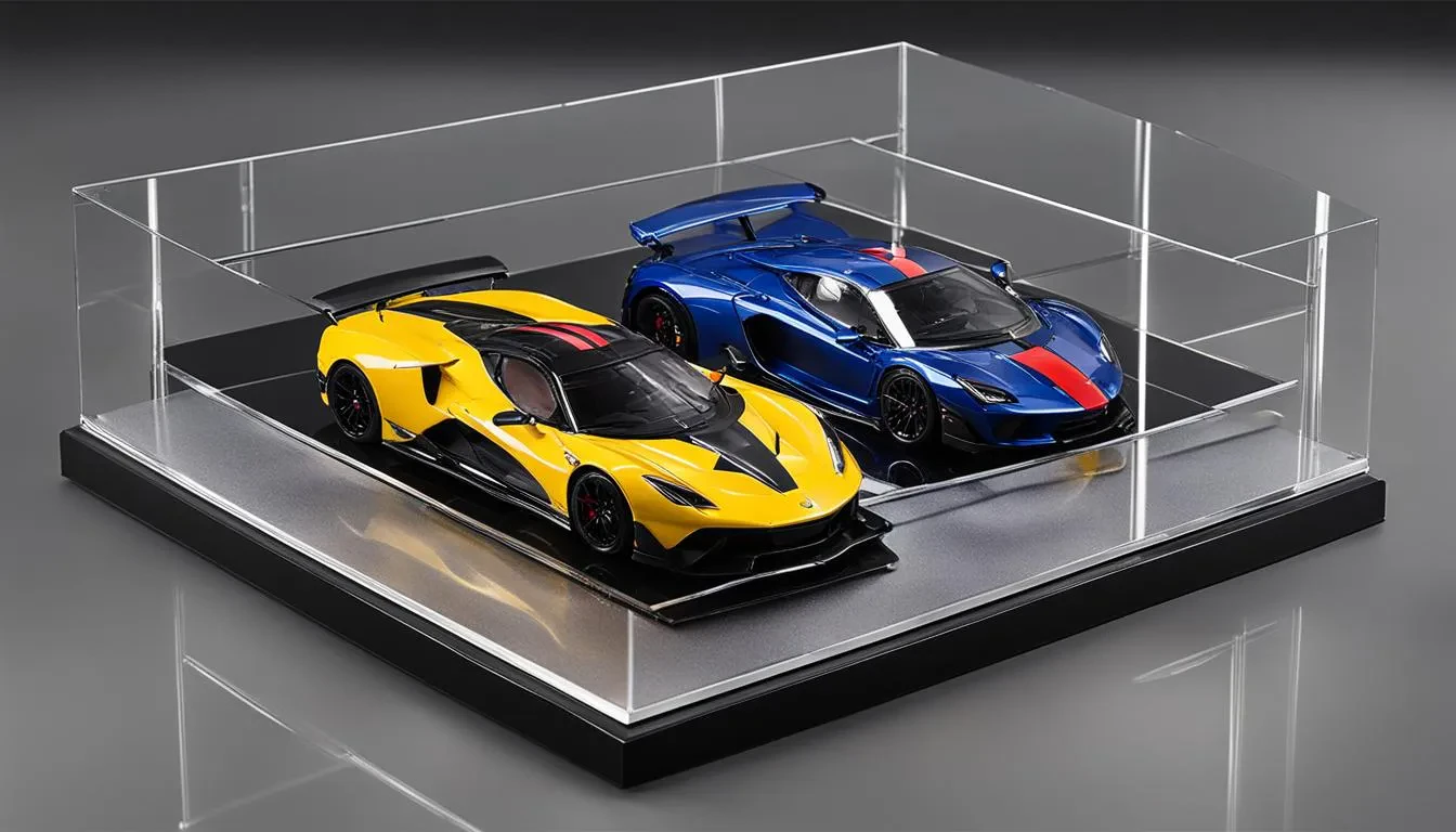 Diecast models on display