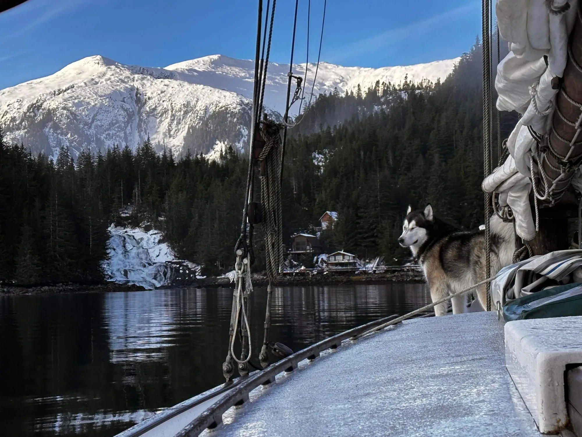 Classic wooden sailboat diecast model