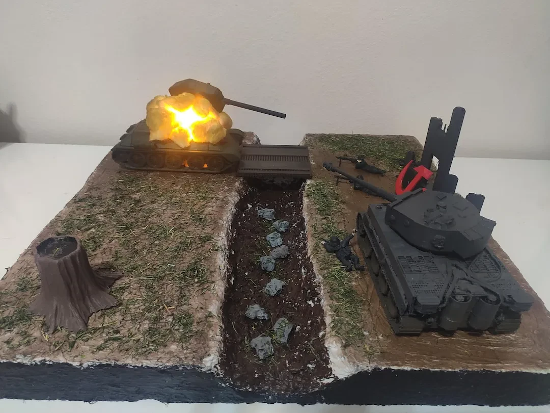 Diecast tank diorama